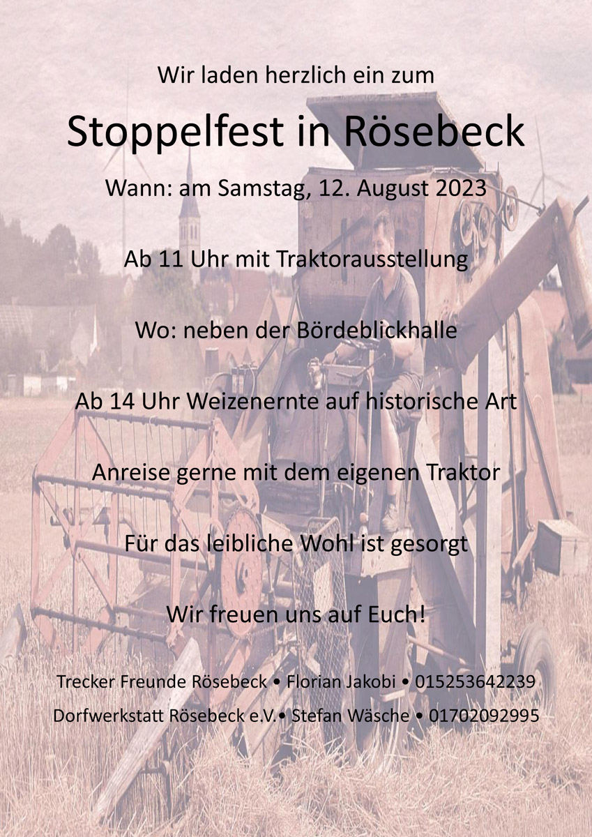 Stoppelfest in Rösebeck 2023