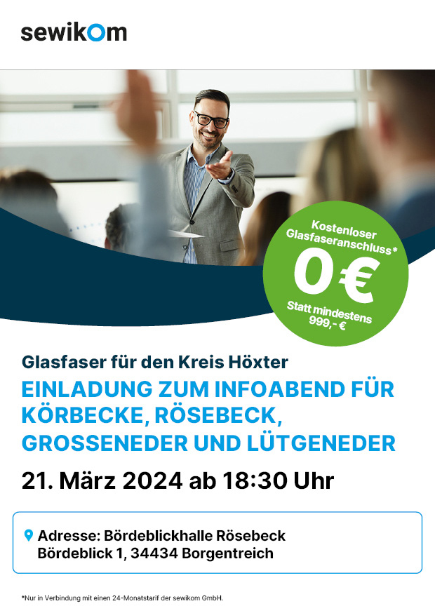 Info-Veranstaltung zum Glasfaserausbau in Rösebeck